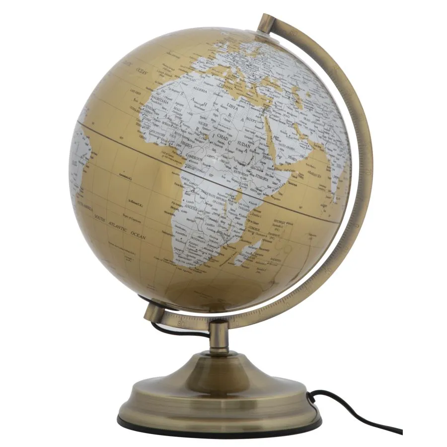 GLOBUS POMARAŃCZOWY Z PODŚWIETLENIEM 25X38 cm